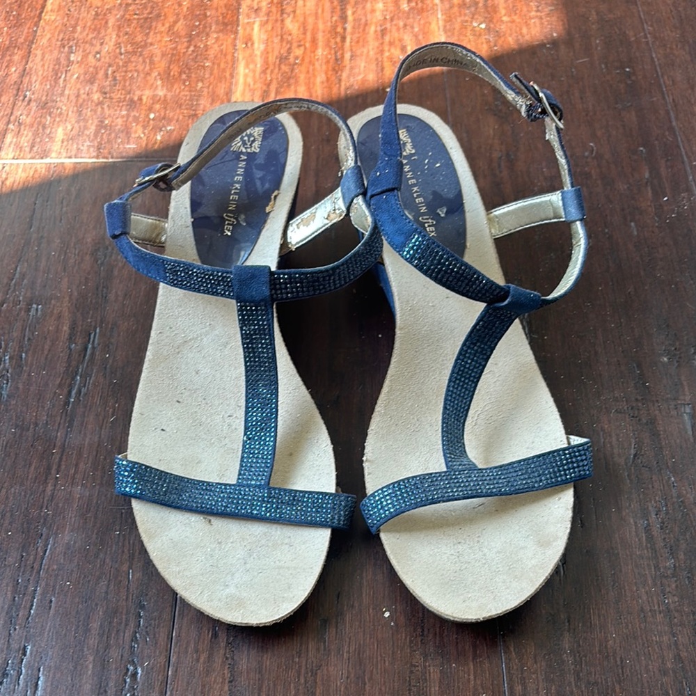 Anne Klein Elegant Navy Sandals